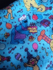 Sesame Street. Birthday fun fabric print flannel piece 52x 44 inches 1pc new.