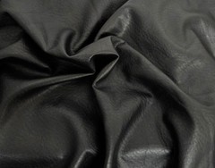 Black Vegan Leather Faux Fur Knit Fabric By the Yard [ Jacket]