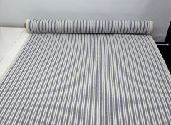 P KAUFMANN LEONA INDIGO BLUE STRIPE 100% LINEN MULTIPURPOSE FABRIC BY YARD 54″W
