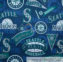 BonEful FABRIC FQ Cotton Quilt Blue Orange White Houston Texas Astros MLB Sports