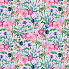 1/2 Yard Fabric – In Full Bloom | Windflower Tapestry – Blush by FreeSpirit