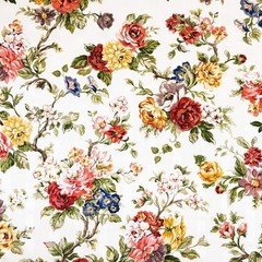 Vintage Mill Creek Cottage Core Floral GARDEN Cotton Drapery Pillow Fabric BTY