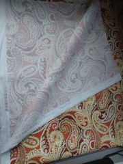 NOS Bryant Fabric Upholstery Fall Colors Paisley 56X3YDS Cottage Heritage Orange