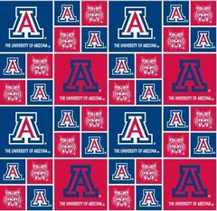 Univ of Arizona Wildcats Block A fabric AZ_020 Block A Sykel Enterprises OOP