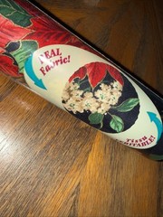 Vtg 90s Rubbermaid Fabri-Craft poinsettia holly berries Peel n Stick 18×45 Roll