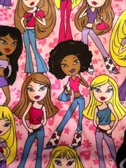 Bratz Fashion Dolls Design Satin feel Pink Fabric 3 Yds 56″ wide JoAnn Fabric