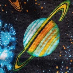 Space Planet Galaxy Fabric 1 Yard X 44″ Cotton Solar System Stars Novelty