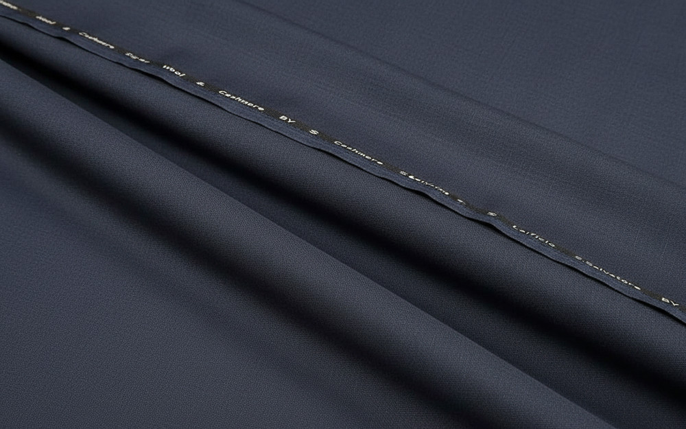 Mid Blue Suiting Fabric Cashmere Wool