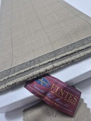 Fintes Newcastle Wool Suiting Fabric Beige Herringbone Italy 5 Yd Tailoring