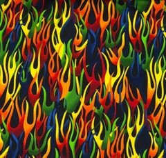 BTY Fabri-Quilt Rainbow FLAMES 100% Cotton Quilt Fabric by the Yard