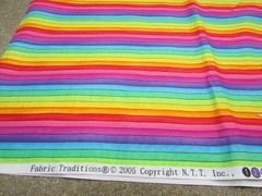 VTG 2005 Fabric Traditions NTT Bright Rainbow Stripe Quilt Fabric 1 Yard