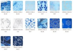 Fat Quarter Bundle Holiday Flourish Snow Flower Blue 14 Cotton Precuts M204.26