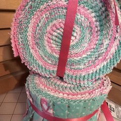Two Cotto Flannel Pink And Light Green Jelly Rolls 2.5 X 42” 20 Strip Rolls