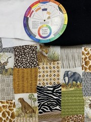 Lot Cotton Fabric Quilt Panel Cranston African Serengeti Safari Animal Patchwork