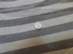 New Gray & White Wide Striped Cotton Sewing Craft Fabric Material 3 1/2 + yards