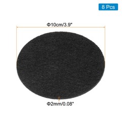 8pcs 3.9 Inch Round Adhesive Backed Felt for Household Application, Black