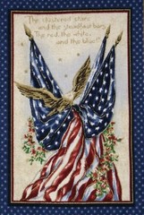 American Flag Cotton Fabric Patriotic Americana Ephemera Quilt Block U GET ALL 4