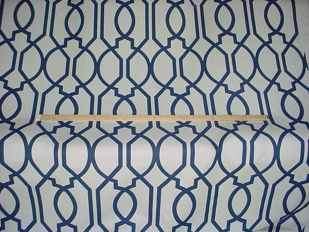 1-3/4Y Groundworks GWF-3008 Gazebo Navy Printed Linen Upholstery Fabric