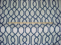 1-3/4Y Groundworks GWF-3008 Gazebo Navy Printed Linen Upholstery Fabric