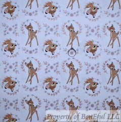 BonEful Fabric FQ Cotton Quilt White Bambi Baby Disney Movie Girl Boy Scenic Kid