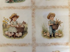 LIL FARMERS BLOCKS QUILTING TREASURES FABRIC PANEL 36″X44″