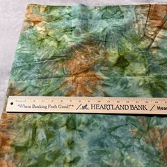 Batik Fabric 1 3/4 Yard Green Orange Teal Quilting Quality Fabric 65” x 44”
