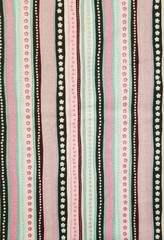 BTHY Stripe Cotton Fabric Touch Of Glitter On Flower Pink Black Aqua Pretty New!