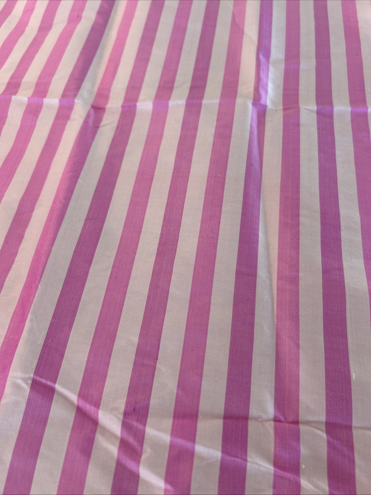 Thai Handmade Silk Fabric, Pink Striped, New Without Tags, 40”W x 3.75 Yards