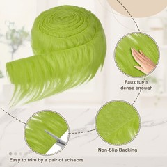 Faux Fur Fabric Plush Faux Fur Fluffy Fuzzy Fabric for Crafts Light Green,