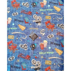 Hollywood Movie Fabric Cotton 86″ Long x 43″ Wide Cinema Projector Popcorn