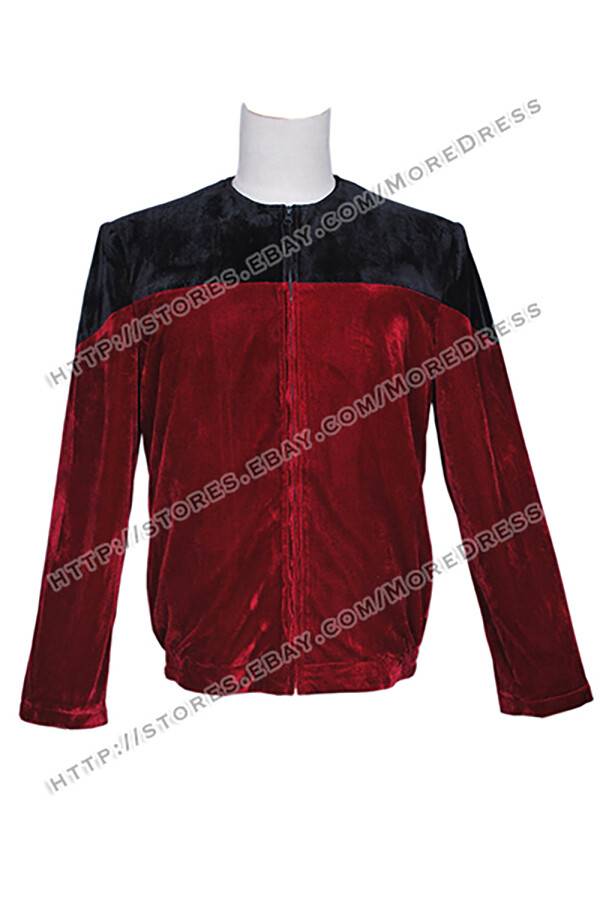 Picard Costume for Star Trek Black Red Velvet Jacket Cosplay Coat Only