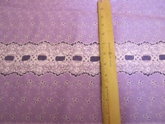 Cotton Fabric Light Purple with Single Border White Floral BTY X 44