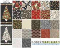Robert Kaufman – Holiday Flourish Peppermint Twist – 24″ Tree Panel Black