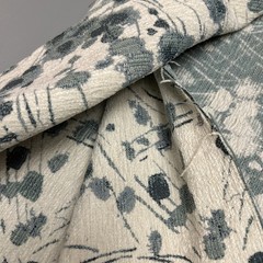 Designer Upholstery Woven Jacquard Fabric Remnant 56.5”x40” Blue Green Floral