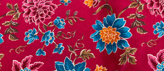 TANDEM TEXTILE #1519 – FLORAL COTTON KNIT ON PINK (1991), 62″ W– 1 3/8 YARDS