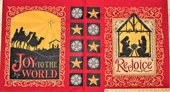 Rejoice in the Season Christmas Nativity Religious Fabric 23″ Panel #19760-11