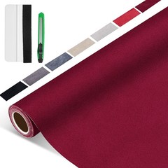 Suede Wrap for Car Interior 16″ x 59″ – Burgundy Self Adhesive Suede Fabric, …