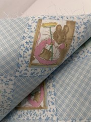 80’s Blue Beatrix Potter 3 Yards cotton fabric Vintage 108” X 44”