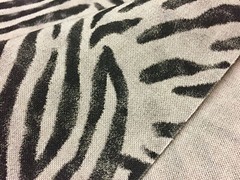 ZEBRA Animal Print Fabric Linen Cotton Blend curtains Black Stripes 55” wide