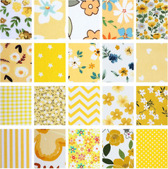 40 Pcs Summer Bee Floral Cotton Jelly Roll Yellow Black Stripe Fabric Strips …