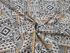 Covington RHAPSODY TRIBAL Black White Beige Geometric Drapery Uph Fabric
