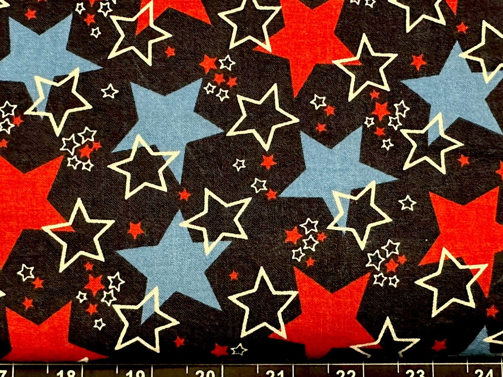 Tina Scrap 9″x21″ Red White Blue Star USA Patriotic 4th of July Cotton Fabric