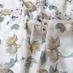 1 yard X 1.48 meter Floral Chiffon Fabric Soft Dress Skirt Hanfu Material Fresh