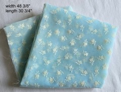 Mixed lot of flocked sheer floral fabric, pink yellow aqua blue, sizes in photos
