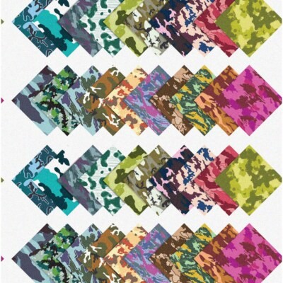 40-Piece Multicolor Camouflage Cotton Quilt Strips