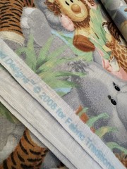 2008 Patty Reed JUNGLE BABIES Cotton Fabric Baby Lion Monkey Giraffe Animals 1YD