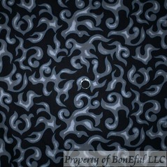 BonEful Fabric FQ Cotton Quilt Black Gray FIRE Man Flame Harley Motorcycle Cook
