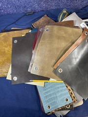 Large Quality Leather Sample Swatch Lot Craft Wallet Sheath Zebra Cobra Croc Etc