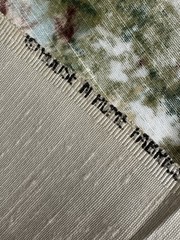 Vintage United Fabrics Silk Blend Scenic Slub Fabric Remnant Country Scene 44×30