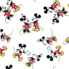 FAT QUARTER DISNEY FABRIC MICKEY MINNIE VINTAGE SCATTERED RETRO 100% COTTON FQ
